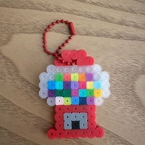Colorful Beaded Gumball Machine Keychain